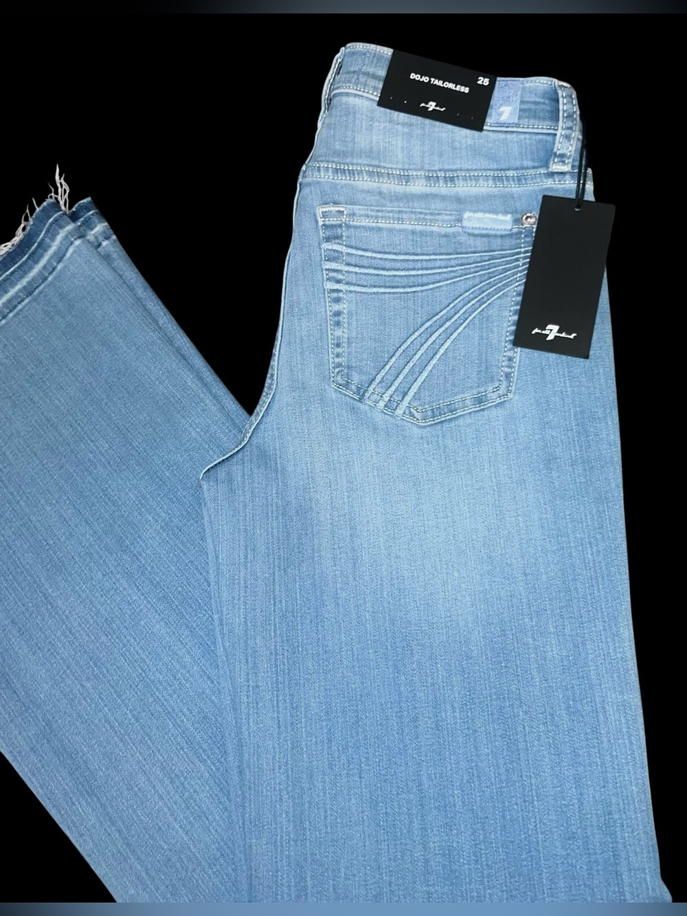 7 For All Mankind Dojo Tailorless- Unrolled Hem Jean, Size 25, NWT - Picture 4 of 13